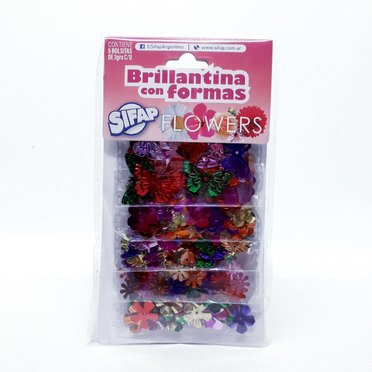 BRILLANTINA CON FORMAS FLOWERS X5USIFAP          