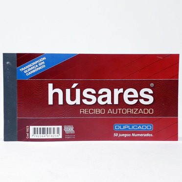 TALONARIO RECIBO DUPLAUTORIZADO HUSARES 1823 QUIMICO          
