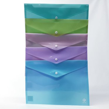 SOBRE PLASTICO CON BOTON CHEQUERA PASTEL YM608C 6126 THE PEL          