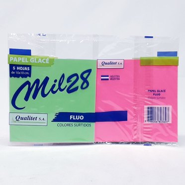 PAPEL GLACE FLUO 5HMIL28 10X10          