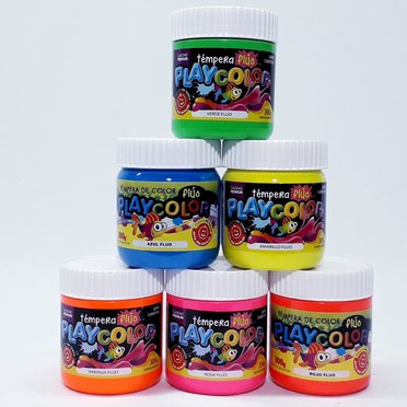 TEMPERA PLAYCOLOR POTE FLUO 300GRS          
