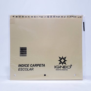 INDICE PARA CARPETA ESCOLAR IGNEO COD0511          