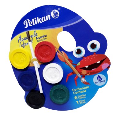 ACUARELA PELIKAN X 6 PASTILLAS INFANTIL 07501216          