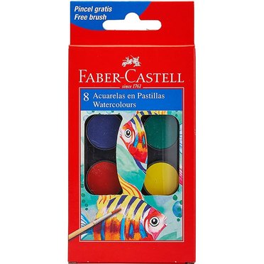 ACUARELA FABER X 8 PASTILLAS 125008          