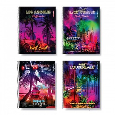 CUADERNO 16X21 TAPA SEMIRIGIDA ARTE 80'S 80HJSRAY          
