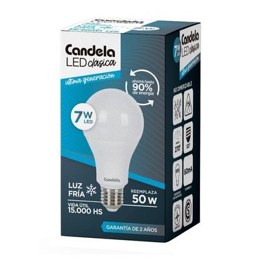 LAMPARA LED 7W CANDELA 6516 LUZ FRIA          