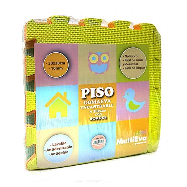 PISO GOMA PASTEL 9PZ 93217 30X30CM MULTIEVA SK          