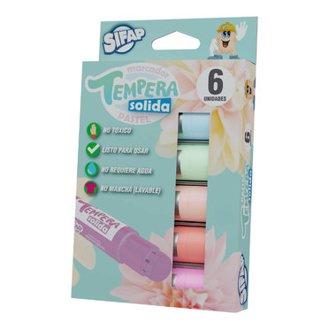TEMPERA SOLIDA PASTEL X6U SIFAP TEMPSOLPAS          