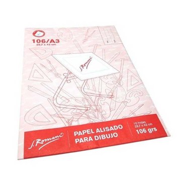 PAPEL PARA DIBUJO ROMANI A3 X10HJ 106GRS29,7X42CM          
