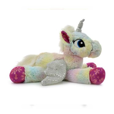 UNICORNIO JASPEADO ECHADO 40CM 7959 MUEVE ALAS PHI PHI TOYS          