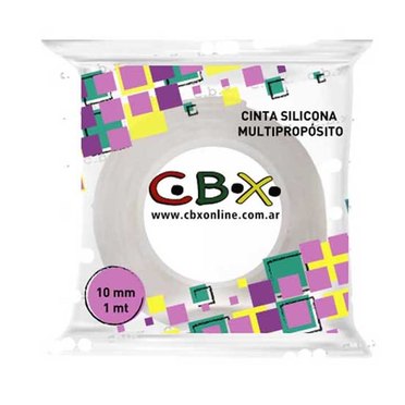 CINTA ADHESIVA DE SILICONA 10MM DOBLE FAZ CBX          