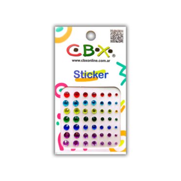 STICKERS ACRILICOS CBX 420 REDONDO COLORES 6X10CM          