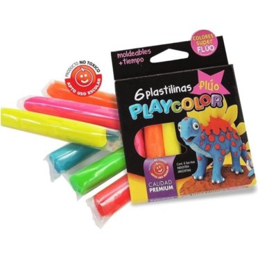 PLASTILINA FLUO PLAYCOLOR X6 UNID          