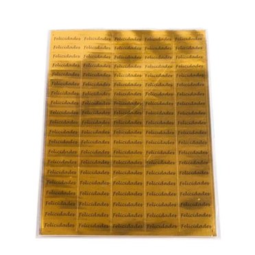 ETIQUETA FELICIDADES ORO/PLATA BLISTER X150U HPES          