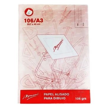 PAPEL PARA DIBUJO ROMANI A3 X100HJ 106GRS297X42CM
