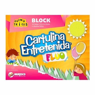 BLOCK CARTULINA ENTRETENIDA FLUO MURESCO 20HJS          