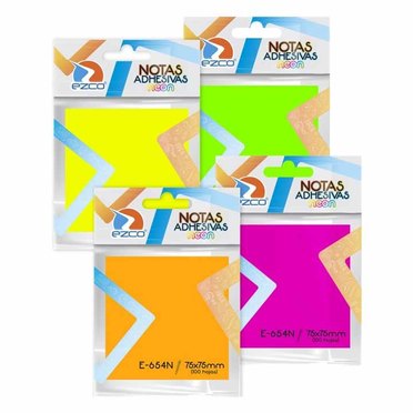 NOTAS ADHESIVAS EZCO 75X75MMNEON E-654N 980654-N          