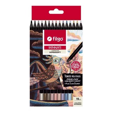 LAPICES COLOR FILGO SUPERSOFT 15UNID PN501-E15-NEUTRO          