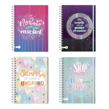 CUADERNO 15X21 TAPA DURA 1019 HOLOGRAFICO 80 HJS RY PRODUCTOS          