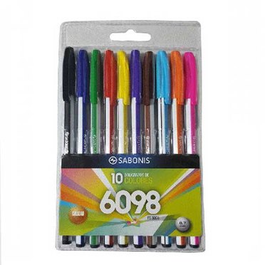 BOLIGRAFO SABONIS X10 COLORES ART6098          