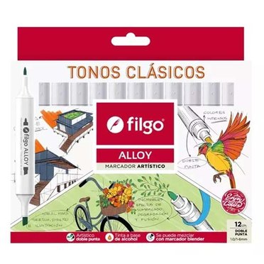 MARCADOR ARTISTICO DOBLE PUNTA ALLOY X12U FILGO          