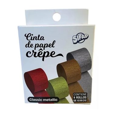 CINTA DE PAPEL CREPE METALLIC SIFAP 4X10MTS 5301          