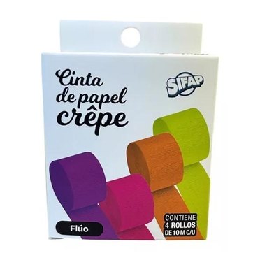 CINTA DE PAPEL CREPE FLUO SIFAP 4X10MTS 5302          