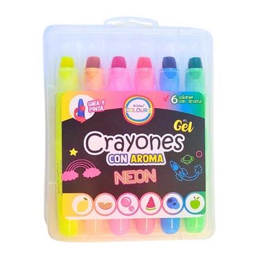 CRAYON NEON RETRACTIL GEL 17735 X 6 CON AROMA COLOURS          
