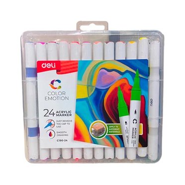 MARCADOR ACRILICO DOBLE PUNTA X24U C190-24 DELI ESTUCHE          