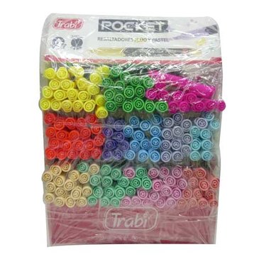 EXHIBIDOR RESALTADOR TRABI X180U CUERPO RED POKET FLUO/PASTEL 12131          