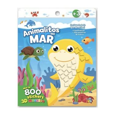 LIBRO ANIMALITOS DEL MAR 800 STICKERS LIST-557 SCHOOL FUN          