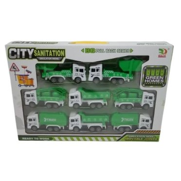 SET X8 CAMIONES BASUREROS BL6857 BLOWER 42X29X6CM          