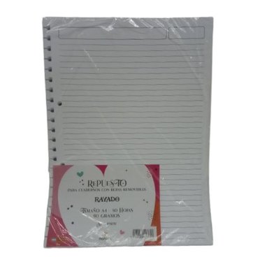 REPUESTO CUADERNO REMOVIBLE A5 681R RAYADO 80HJS NORPAC          