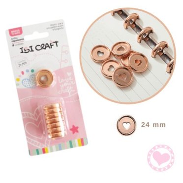 DISCOS EXPANSION 24MM GOLD ROSE 8PZS CORAZON 650297 IBICO          