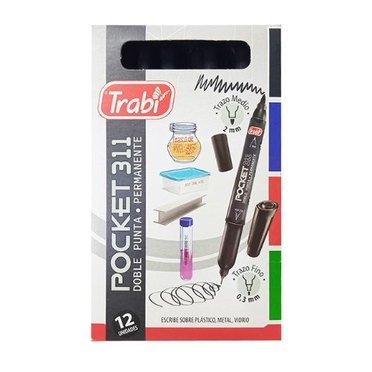 MARCADOR PERMANENTE POCKET 311 DOBLE PUNTA 31105 TRABI          