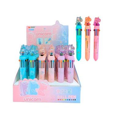 BOLIGRAFO UNICORNIO 10 COLORES MP-071 27633 COLOURS          
