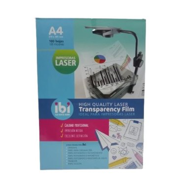 TRANSPARENCIA A4 P/FOTOCOPIADORA LASER IBI 100HJ950002          