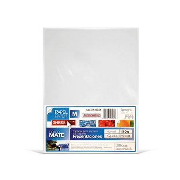 PAPEL AUTOADHESIVO OPACO A4 110G GNEISS INKJET          