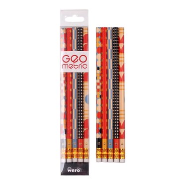 LAPIZ GRAFITO CON GOMA WERO WE4082 GEOMETRICO          