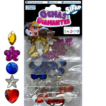BRILLANTINA CON FORMAS GEMAS & DIAMANTES X5USIFAP          