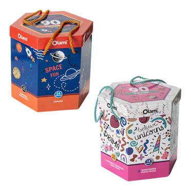 CAJA EXAGONAL DE ESCRITURA X90PZAS OLAMI SAR100          