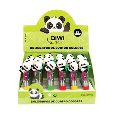 BOLIGRAFO RETRACTIL PANDA CP013 X4 COLORES OLAMI          