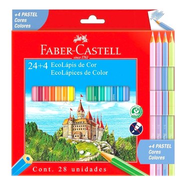 LAPICES COLOR FABER LARGO X 24U 120124+4P 116128          