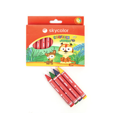 CRAYON DE CERA SKYCOLOR X 12UNID JUMBO JJ104309-12          