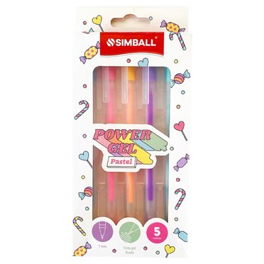 BOLIGRAFO POWER GEL PASTEL X5UND SIMBALL          