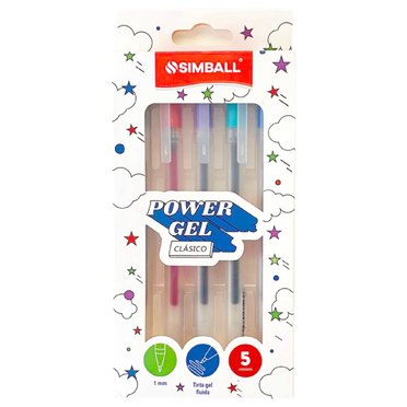 BOLIGRAFO POWER GEL CLASICO X5UND SIMBALL          