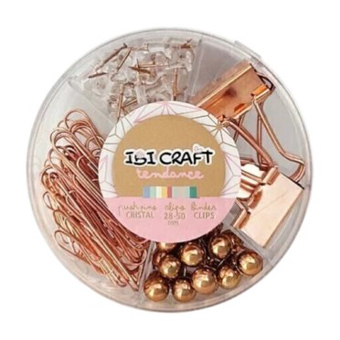 KIT OFFICE TENDANCE IBICRAFT 120110 CLIP/CHINCHE/BINDER GOLD ROS          