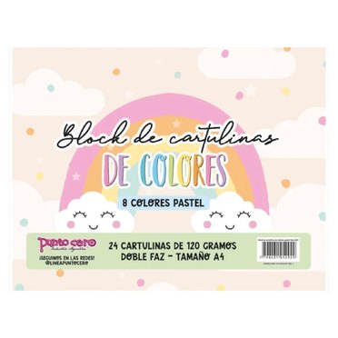 BLOCK CARTULINA PASTEL A4 PUNTO CERO 24H 1467          