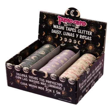 CINTA WASHI TAPE GLITTER PUNTO CERO 100660/661/662          