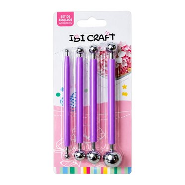 SET BOLILLOS METALICOS 4PCS 126030 IBICRAFT